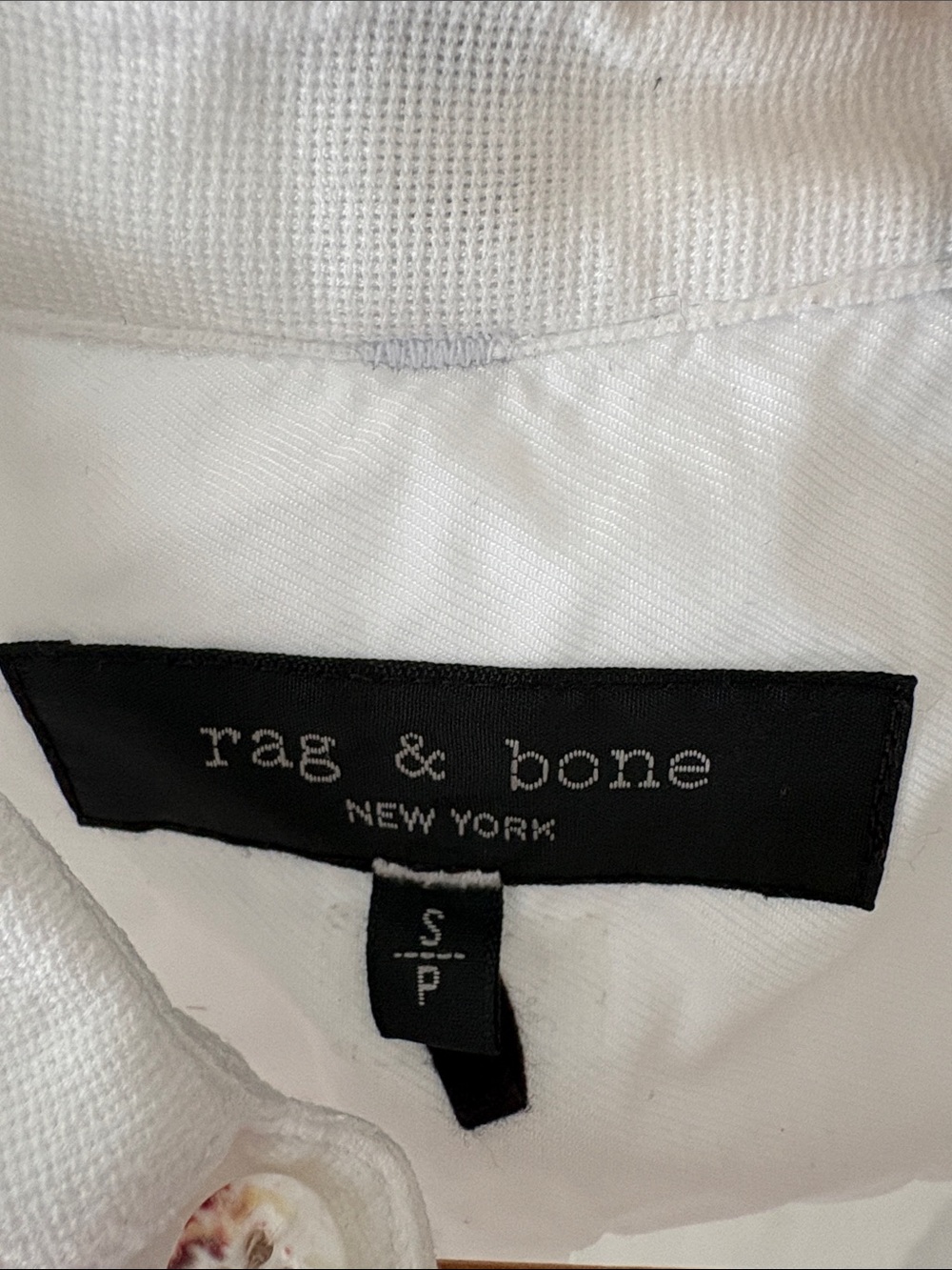 Rag & Bone Dalton Patchwork Shirt – White | Short Sleeve Button-Up | Premium Fab - Picture 2 of 6